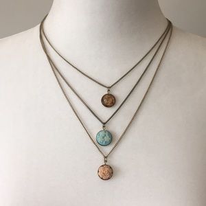 💕5 for $10 Three-tiered gold necklace